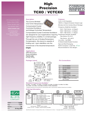 TG6C-020.0M Datasheet PDF Connor-Winfield Corporation