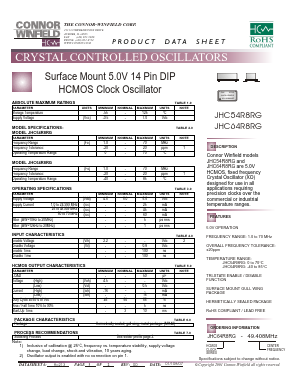 JHC54R8RG Datasheet PDF Connor-Winfield Corporation