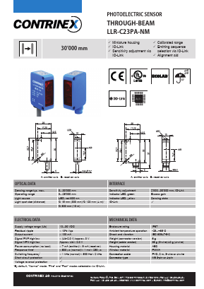 LLR-C23PA-NMS-404 Datasheet PDF Contrinex AG Industrial Electronics