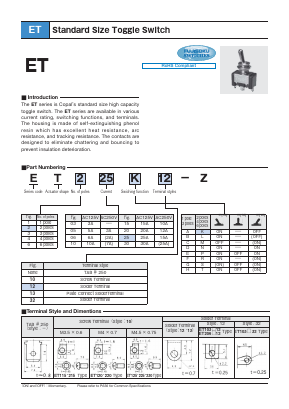 ET103K12-Z Datasheet PDF Copal Electronics