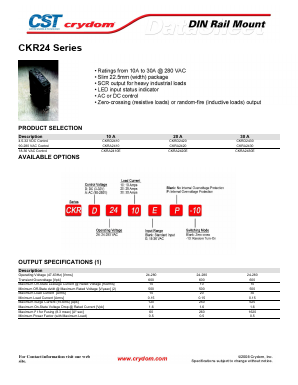 CKRA2420E-10 Datasheet PDF Crydom Inc.,