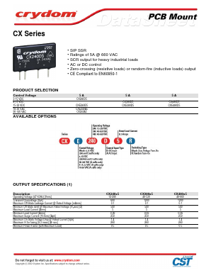 CX240A5R Datasheet PDF Crydom Inc.,