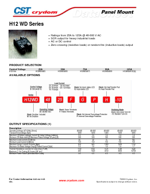 H12WD4825 Datasheet PDF Crydom Inc.,