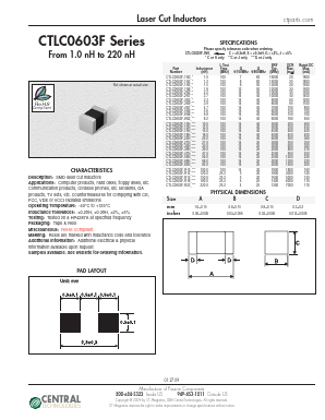 CTLC0603F-1N8 Datasheet PDF Central Technologies