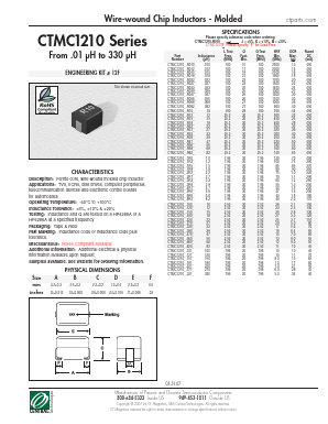 CTMC1210-R010 Datasheet PDF Central Technologies