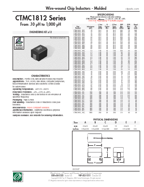 CTMC1812-151J Datasheet PDF Central Technologies