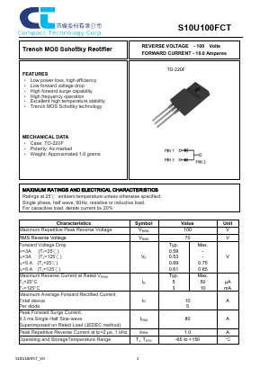 S10U100FCT Datasheet PDF Compact Technology Corp.