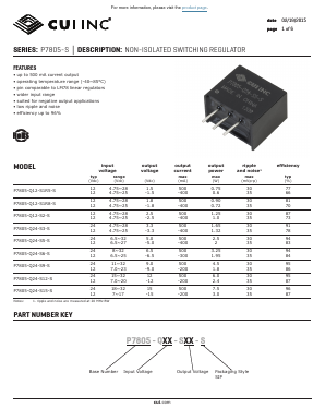 P7805-S Datasheet PDF CUI INC