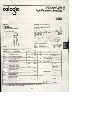 X2N3823 Datasheet PDF Calogic, LLC