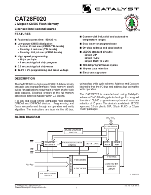 CAT28F020P-90T Datasheet PDF Catalyst Semiconductor => Onsemi