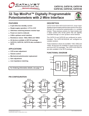 CAT5110TBI-10-T3 Datasheet PDF Catalyst Semiconductor => Onsemi