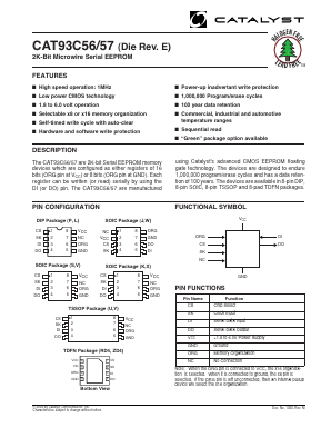 CAT93C56ZD4 Datasheet PDF Catalyst Semiconductor => Onsemi