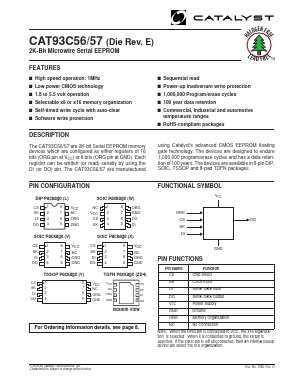 CAT93C56WAT2 Datasheet PDF Catalyst Semiconductor => Onsemi