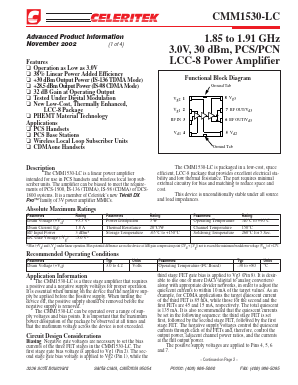 CMM1530-LC-00S0 Datasheet PDF Celeritek, Inc.