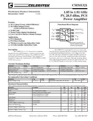 CMM1321-AK Datasheet PDF Celeritek, Inc.