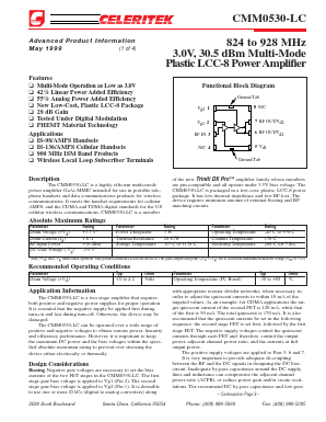 CMM0530-LC Datasheet PDF Celeritek, Inc.