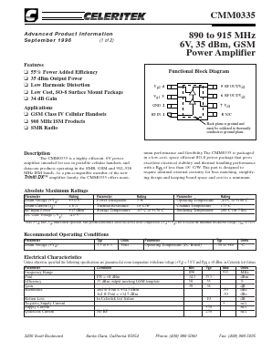 CMM0335-AK Datasheet PDF Celeritek, Inc.