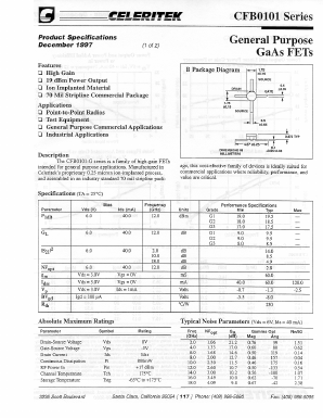 CFB0101 Datasheet PDF Celeritek, Inc.