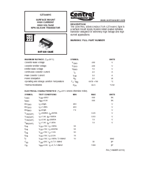 CZTA44HC Datasheet PDF Central Semiconductor