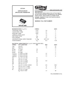 CZT3019 Datasheet PDF Central Semiconductor