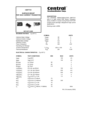 CMPT751 Datasheet PDF Central Semiconductor