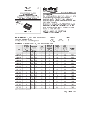 1SMC13CA Datasheet PDF Central Semiconductor
