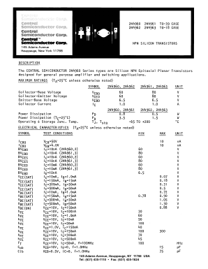 2N4961 Datasheet PDF Central Semiconductor