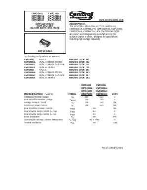 CMPD2003A Datasheet PDF Central Semiconductor