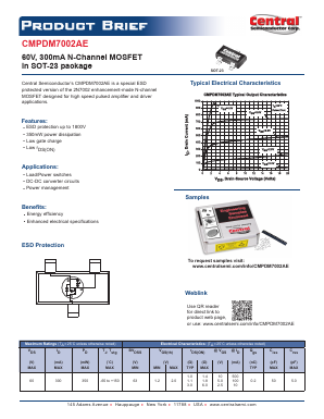 CMPDM7002AE Datasheet PDF Central Semiconductor