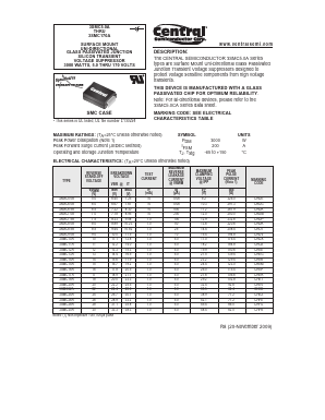 3SMC43CA Datasheet PDF Central Semiconductor