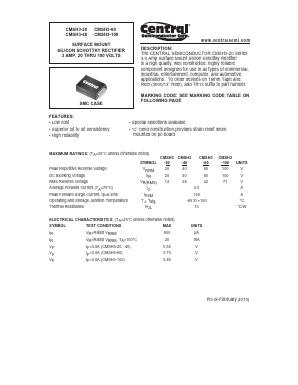 CMSH3-100 Datasheet PDF Central Semiconductor