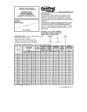 P6KE43 Datasheet PDF Central Semiconductor