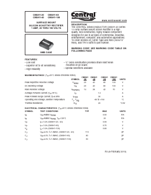 CMSH1-40 Datasheet PDF Central Semiconductor