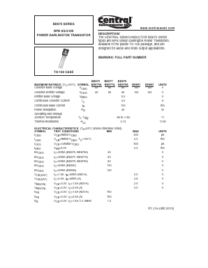 BD675A Datasheet PDF Central Semiconductor