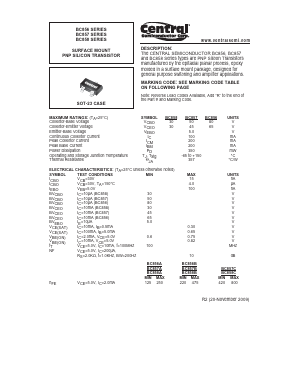BC856A Datasheet PDF Central Semiconductor