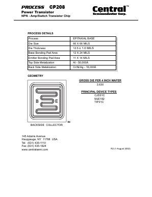 CP208 Datasheet PDF Central Semiconductor