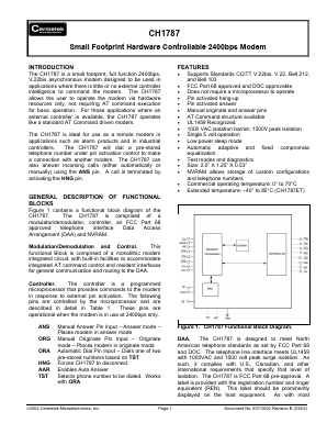 CH1787ET Datasheet PDF Cermetek Microelectronics
