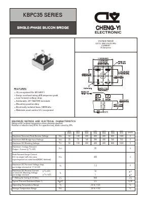 KBPC35005 Datasheet PDF CHENG-YI ELECTRONIC CO., LTD.