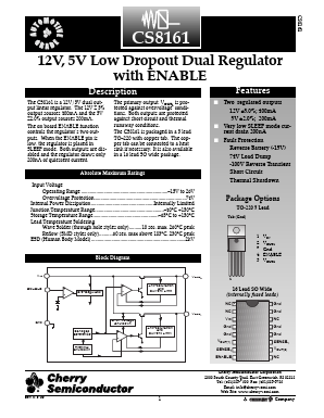 CS8161 Datasheet PDF Cherry semiconductor