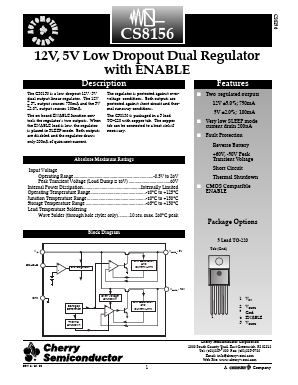 CS8156YTVA5 Datasheet PDF Cherry semiconductor