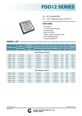 FDD12-03S4 Datasheet PDF CHINFA ELECTRONICS