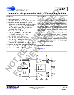 CS3301-ISZ Datasheet PDF Cirrus Logic