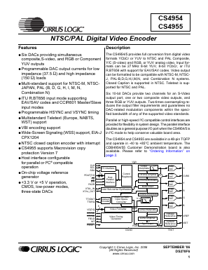 CS4954 Datasheet PDF Cirrus Logic