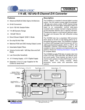 CS4362A-CQZR_09 Datasheet PDF Cirrus Logic