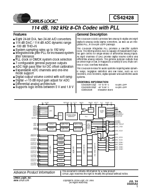 CS42428-CQZ Datasheet PDF Cirrus Logic