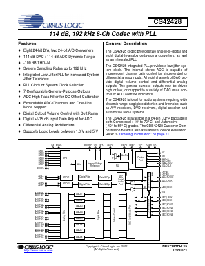 CS42428-CQZR Datasheet PDF Cirrus Logic