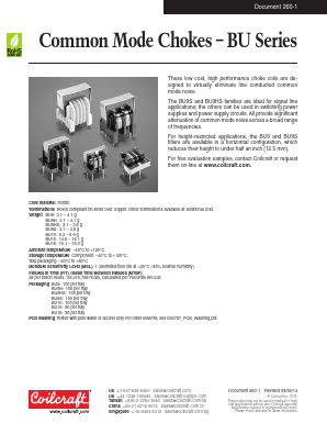 BU10-1811R2BL Datasheet PDF Coilcraft Inc