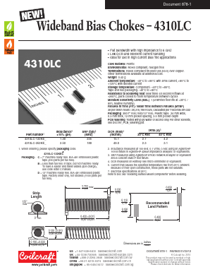 4310LC-352KED Datasheet PDF Coilcraft Inc