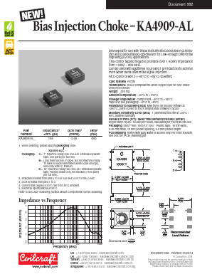KA4909 Datasheet PDF Coilcraft Inc