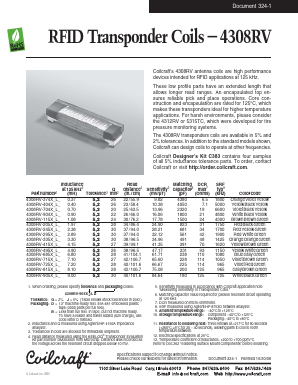 4308RV-335XGL Datasheet PDF Coilcraft Inc
